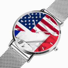 Charger l'image dans la galerie, Montre à quartz à quantième perpétuel Tommy Taylor US en acier inoxydable (avec indicateurs) modèle US/FRENCH LOVE