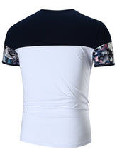 Charger l'image dans la galerie, Rose Print Panel Faux Pocket Henley T-Shirt - Tommy Taylor