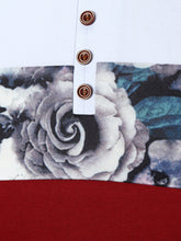 Charger l'image dans la galerie, Rose Print Panel Faux Pocket Henley T-Shirt - Tommy Taylor