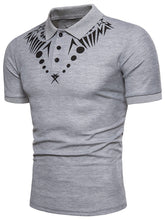 Charger l'image dans la galerie, Star Geometric Print Short Sleeve Polo Collar T-shirt - Tommy Taylor