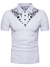 Charger l'image dans la galerie, Star Geometric Print Short Sleeve Polo Collar T-shirt - Tommy Taylor