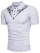 Charger l'image dans la galerie, Star Geometric Print Short Sleeve Polo Collar T-shirt - Tommy Taylor