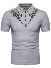 Charger l'image dans la galerie, Star Geometric Print Short Sleeve Polo Collar T-shirt - Tommy Taylor