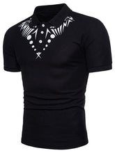 Charger l'image dans la galerie, Star Geometric Print Short Sleeve Polo Collar T-shirt - Tommy Taylor
