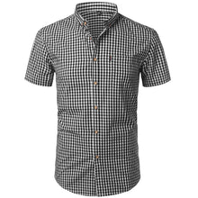 Charger l'image dans la galerie, Small Plaid Shirt Men Summer Short Sleeve Cotton Mens Dress Shirts Casual Button Down Men's Shirt - Tommy Taylor