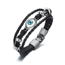 Charger l'image dans la galerie, Infinity hommes Bracelet en cuir véritable noir main chaîne amitié - Tommy Taylor