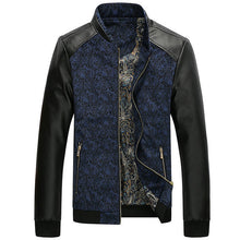 Charger l'image dans la galerie, Vestes en cuir PU Patchwork pour hommes us - Tommy Taylor