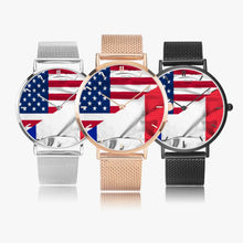 Charger l'image dans la galerie, Montre à quartz à quantième perpétuel Tommy Taylor US en acier inoxydable (avec indicateurs) modèle US/FRENCH LOVE