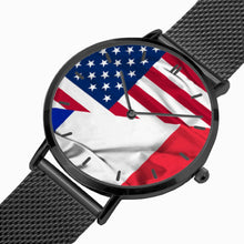 Charger l'image dans la galerie, Montre à quartz à quantième perpétuel Tommy Taylor US en acier inoxydable (avec indicateurs) modèle US/FRENCH LOVE