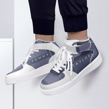 Charger l'image dans la galerie, Nouvelles baskets montantes en cuir gris et blanc by Tommy Taylor US