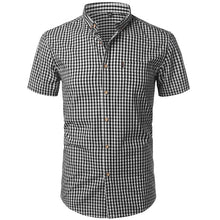 Charger l'image dans la galerie, Small Plaid Shirt Men Summer Short Sleeve Cotton Mens Dress Shirts Casual Button Down Men's Shirt - Tommy Taylor