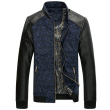 Charger l'image dans la galerie, Vestes en cuir PU Patchwork pour hommes us - Tommy Taylor