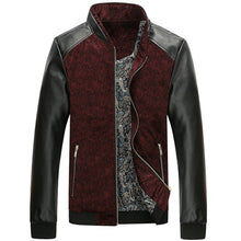 Charger l'image dans la galerie, Vestes en cuir PU Patchwork pour hommes us - Tommy Taylor