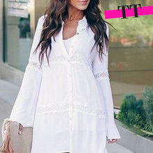 Charger l'image dans la galerie, Chemise robe de plage Blanche pour Femme été 2020 By Tommy Taylor - Tommy Taylor