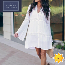 Charger l'image dans la galerie, Chemise robe de plage Blanche pour Femme été 2020 By Tommy Taylor - Tommy Taylor