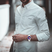 Charger l'image dans la galerie, Montre Tommy Taylor US Univers à quartz exclusive en acier inoxydable argenté .