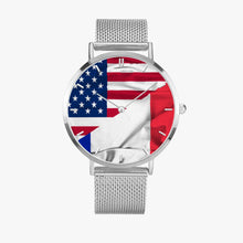 Charger l'image dans la galerie, Montre à quartz à quantième perpétuel Tommy Taylor US en acier inoxydable (avec indicateurs) modèle US/FRENCH LOVE