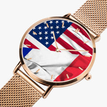 Charger l'image dans la galerie, Montre à quartz à quantième perpétuel Tommy Taylor US en acier inoxydable (avec indicateurs) modèle US/FRENCH LOVE