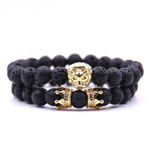 Bracelet pierre naturelle roi Lion us 5 types de perles - Tommy Taylor 