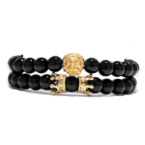 Bracelet pierre naturelle roi Lion us 5 types de perles - Tommy Taylor 