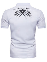 Charger l&#39;image dans la galerie, Star Geometric Print Short Sleeve Polo Collar T-shirt - Tommy Taylor 
