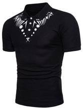 Charger l&#39;image dans la galerie, Star Geometric Print Short Sleeve Polo Collar T-shirt - Tommy Taylor 
