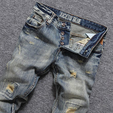 Charger l&#39;image dans la galerie, Hommes Jeans Slim Déchirés Marque Xigetu blue us - Tommy Taylor 
