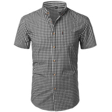 Charger l&#39;image dans la galerie, Small Plaid Shirt Men Summer Short Sleeve Cotton Mens Dress Shirts Casual Button Down Men&#39;s Shirt - Tommy Taylor 
