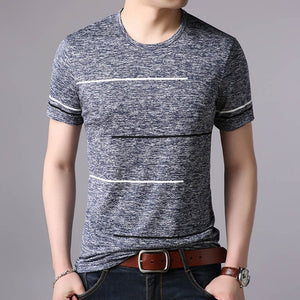 T Shirts Mens Summer O Neck Cotton Trending Streetwear Tops Striped Short Sleev Cool Tee Mens Clothing - Tommy Taylor 