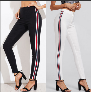 Jeans skinny Long Denim femmes Streetwear Bande contrastée - Tommy Taylor 