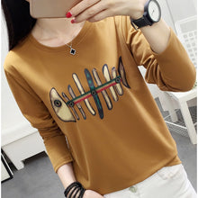Charger l&#39;image dans la galerie, Print T Shirt Women T-Shirt Women Long Sleeve Casual Woman Tshirt Autumn And Winter Top - Tommy Taylor 
