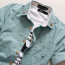 Charger l&#39;image dans la galerie, Mushroom Embroidery Mens Short Sleeve Casual Shirts Summer Cotton Shirts - Tommy Taylor 
