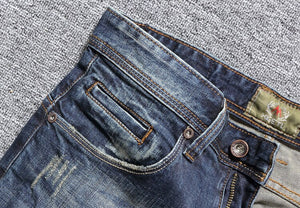 jeans jeune Hommes  Slim Fit Patckwork Coton  Déchiré De Haute Qualité - Tommy Taylor 