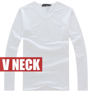 Sale spring high-elastic cotton t-shirts men's long sleeve v neck tight t shirt - Tommy Taylor 
